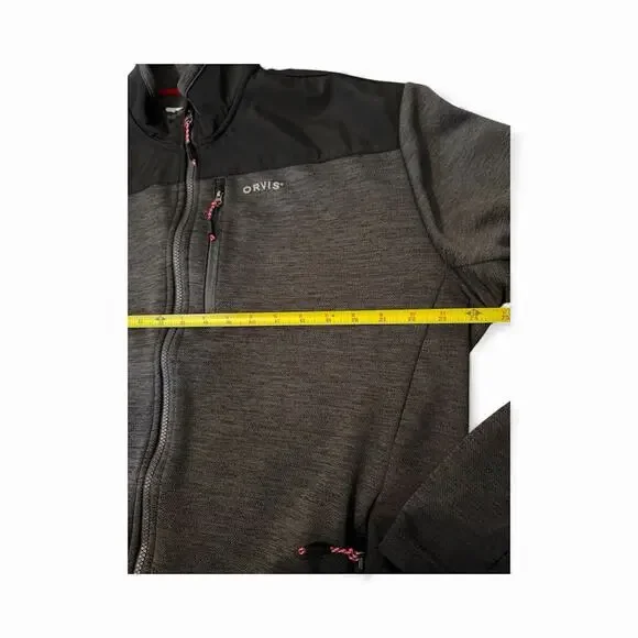 Orvis Bonded Mesh Jacket Gray Full Zip Mock Neck Fleece Mens Size XL Gorp Core - Picture 3 of 7